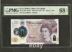 2018 England £20 Pounds Low Serial Number 68EPQ / UNC#P396a CC42 007930