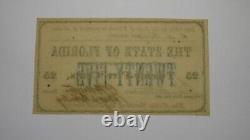 $. 25 1863 Tallahassee Florida Obsolete Currency Bank Note Bill State of FL UNC++