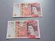 2x Old £50 Fifty Pounds Bank of England Note QUEEN ELIZABETH II AC33-8 AC33-9 UC