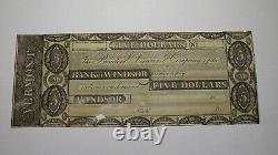 $5 18 Windsor Vermont VT Obsolete Currency Bank Note Bill Remainder RARE ISSUE