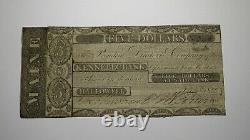 $5 1823 Hallowell Maine ME Obsolete Currency Bank Note Bill! Kennebec Bank