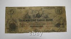 $5 1834 Providence Rhode Island RI Obsolete Currency Bank Note Bill Blackstone