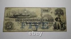 $5 1853 Boston Massachusetts MA Obsolete Currency Bank Note Bill Cochituate Bank