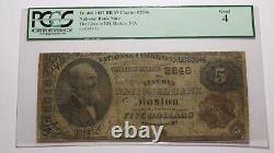 $5 1882 Boston Massachusetts National Currency Bank Note Bill Brown Back #2846