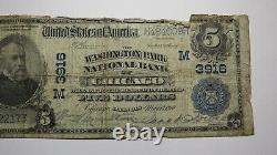 $5 1902 Chicago Illinois IL National Currency Bank Note Bill! Charter #3916 RARE