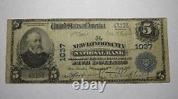 $5 1902 New London City Connecticut CT National Currency Bank Note Bill! #1037