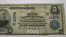 $5 1902 Wood River Illinois IL National Currency Bank Note Bill Ch. #11876 FINE