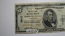 $5 1929 Colorado Springs Colorado CO National Currency Bank Note Bill #3913 FINE