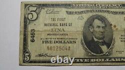 $5 1929 Etna Pennsylvania PA National Currency Bank Note Bill Charter #6453 RARE