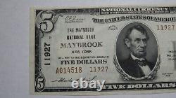 $5 1929 Maybrook New York NY National Currency Bank Note Bill! Ch. #11927 VF+