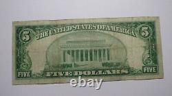 $5 1929 Meriden Connecticut CT National Currency Bank Note Bill! Ch. #250 FINE+