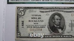 $5 1929 Rockland Maine ME National Currency Bank Note Bill Ch. #1446 VF30 PMG