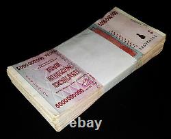 5 Billion Zimbabwe Dollars x 100 Banknotes Bundle 2008 + Certificate Authentic