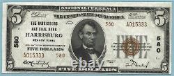 $5 National Currency 1929 T2 Ch#580 Harrisburg NB, Harrisburg, PA PMG 62 EPQ
