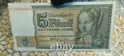 5 deutsche Mark Schein 1963 Ersatznote RARbankfrisch