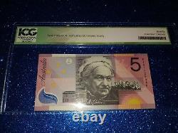 $5 dollars note commemorative 2001 FIRST PREFIX'AA01' GRADED'PERFECT UNC 70'