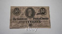 $. 50 1864 Richmond Virginia VA Confederate Currency Bank Note Bill RARE T72 UNC+
