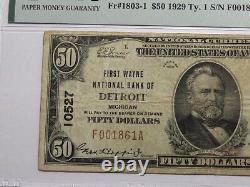 $50 1929 Detroit Michigan MI National Currency Bank Note Bill Ch #10527 VF25 PMG