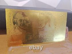 £50 Pound 99.9% 24ct Gold Layered Banknote