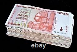 50 x Zimbabwe 50 Billion Dollar banknotes-AA/AB 2008/circulated currency