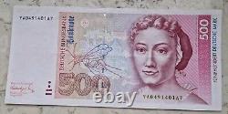 500 DM banknote Deutsche Mark banknote note 1991 YA