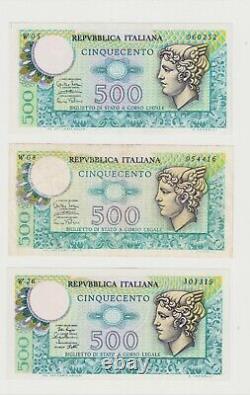 500 Lire Mercurio Replacement W05 W08 W26 Banknotes Italy