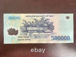 5M 500,000 Vietnamese Dong (10 x 500,000 genuine, polymer, circulated bank note)