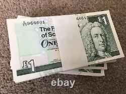600 Consecutive Uncirculated Scottish £1 One Pound Notes