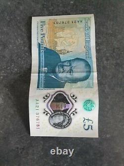 AA21 Bank Of England £5 Note -Low Serial Number