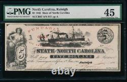 AC Obsolete State of North Carolina Raleigh $5 1862 Cr NC-87 PMG 45