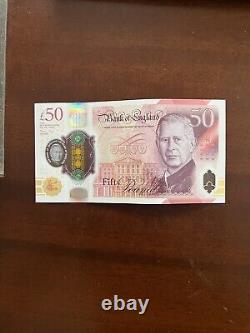 AJ04 / King Charles £50 Bank Note / EARLY SERIAL JUNE 24 / AJ04-533434