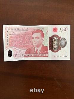 AJ04 / King Charles £50 Bank Note / EARLY SERIAL JUNE 24 / AJ04-533434