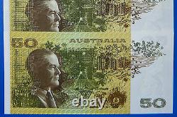 AUSTRALIAN UNC 1973 $50 Cons x 5 PHILLIPS WHEELER AUS R505 CRISP FLAT BANK NOTES