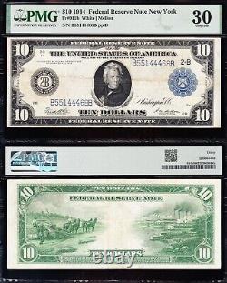 AWESOME Crisp Choice VF++ 1914 $10 NEW YORK TYPE B FRN Note! PMG 30! 44468