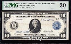 AWESOME Crisp Choice VF++ 1914 $10 NEW YORK TYPE B FRN Note! PMG 30! 44468