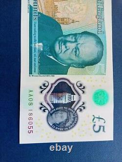 Aa08 186055 pound note. Unc
