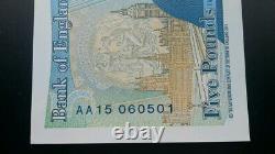 Aa15 060501 5 pound note. Unc