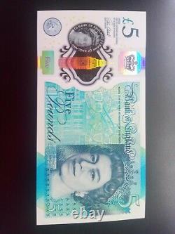 Aa57 516501 5 pound note. Unc