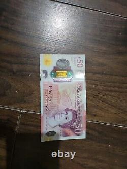 Ad 70 New Rare Polymer Bank Of England £50 Pound Banknotes Good Condition