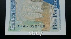 Aj45 022188 pound note. Unc