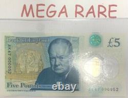 Ak47 Aa01 £5 Bank Note Mega Rare Low Serial Numbers Banknotes James Bond 007 Unc