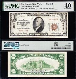 Amazing RARE HIGH GRADE 1929 $10 LARCHMONT, NY National Banknote! PMG 40