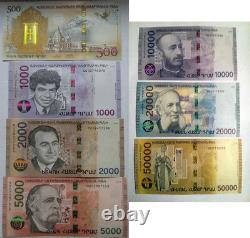 Armenia 2018 Complete Set Banknote 500 1000 2000 5000 10000 20000 50000 Dram UNC