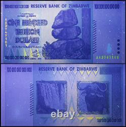 Authentic ZIMBABWE 100 TRILLION DOLLAR Banknote, P-91, 2008, UNC