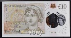 B415 CLELAND BANK OF ENGLAND TEN POUND NOTE SOLID 7s BM15 777777 IN EF CONDITION