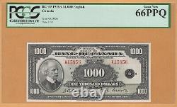 BANK OF CANADA $1000 Dollars ENGLISH PCGS-66 PPQ UNC 1935 BC-19/P-56 Banknotes