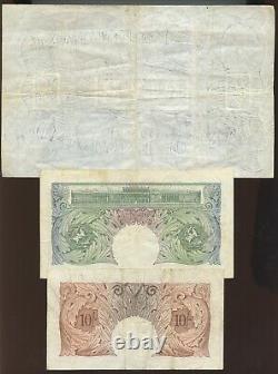 BANK OF ENGLAND £5 £1 10 shillings 1950s O'Brien (White) TYPE SET Banknotes