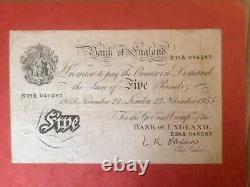 Bank Of England 1955 Obrien White Fiver In Fantastic Condition No Marks V Clean