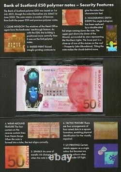 Bank Of Scotland Brand New Polymer £50 Pack Aa000406 Low Number