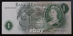 Bank of England £1 Hollom A93W 000001